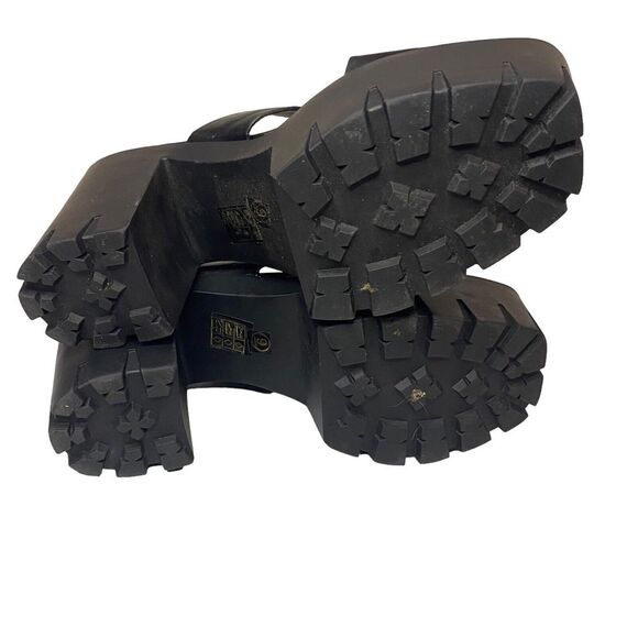 ASOS DESIGN Natty Chunky Platform Heeled Mules Black Size 9 Punk Grunge Sandal - Picture 4 of 6